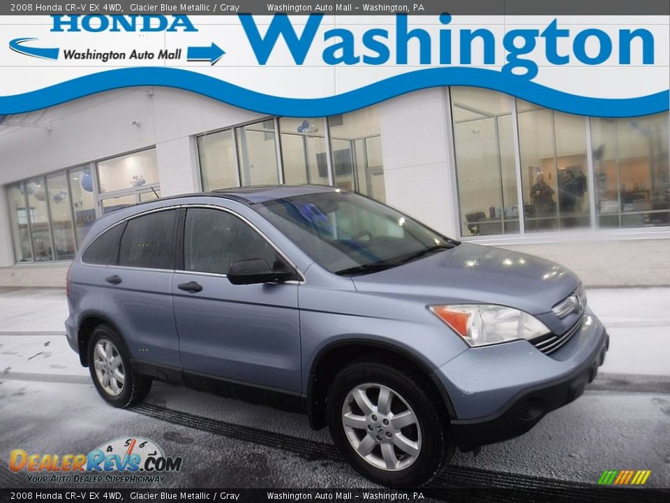 2008 Honda CR-V EX 4WD Glacier Blue Metallic / Gray Photo #1