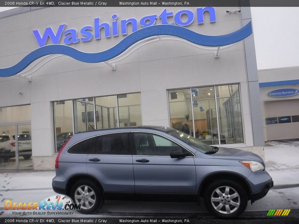 2008 Honda CR-V EX 4WD Glacier Blue Metallic / Gray Photo #2