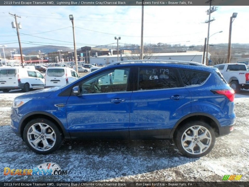 2019 Ford Escape Titanium 4WD Lightning Blue / Chromite Gray/Charcoal Black Photo #6