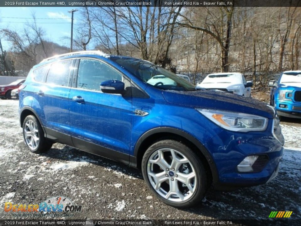 2019 Ford Escape Titanium 4WD Lightning Blue / Chromite Gray/Charcoal Black Photo #9