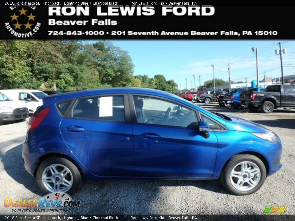 2018 Ford Fiesta SE Hatchback Lightning Blue / Charcoal Black Photo #1