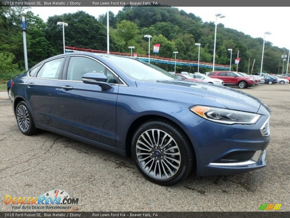 2018 Ford Fusion SE Blue Metallic / Ebony Photo #8