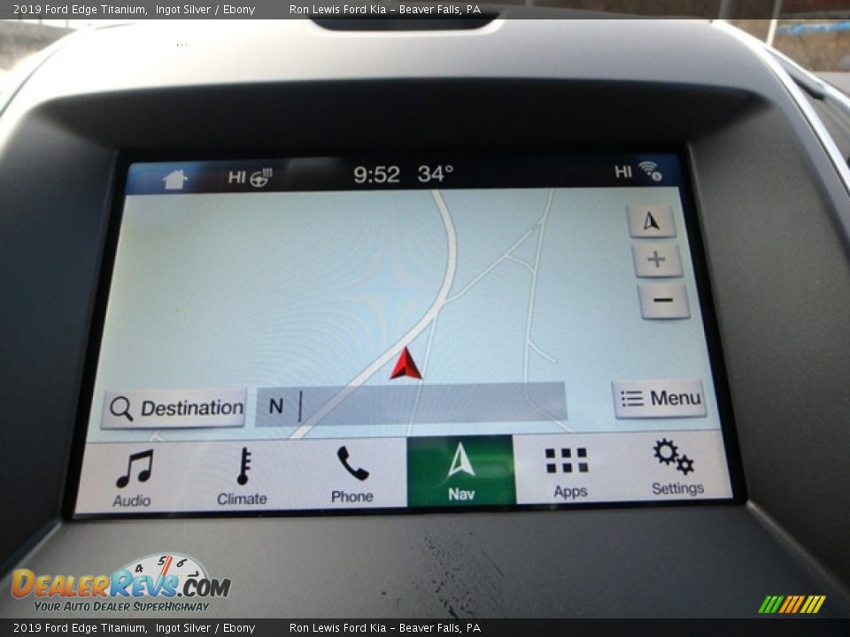 2019 Ford Edge Titanium Ingot Silver / Ebony Photo #19