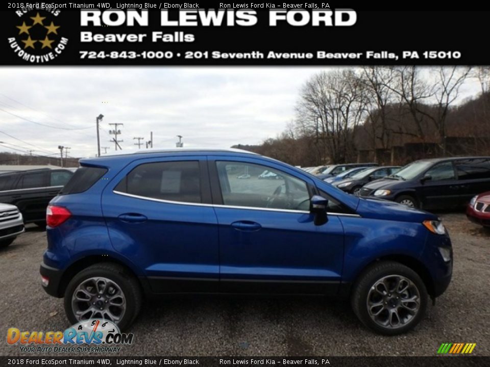2018 Ford EcoSport Titanium 4WD Lightning Blue / Ebony Black Photo #1