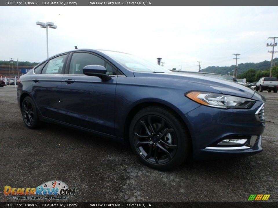 2018 Ford Fusion SE Blue Metallic / Ebony Photo #8