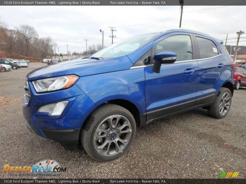 2018 Ford EcoSport Titanium 4WD Lightning Blue / Ebony Black Photo #7