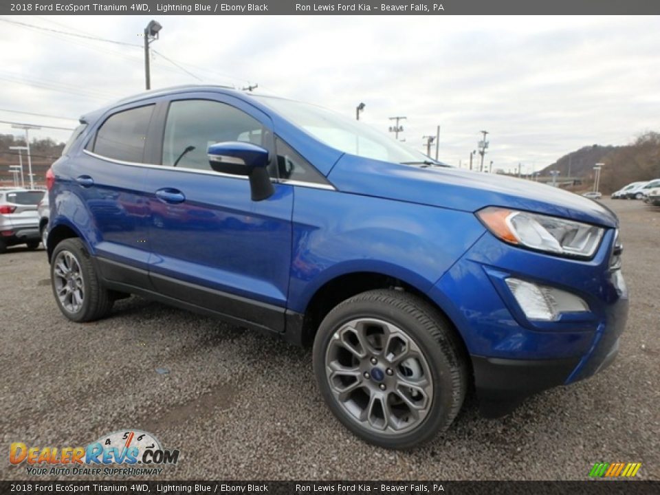 2018 Ford EcoSport Titanium 4WD Lightning Blue / Ebony Black Photo #9