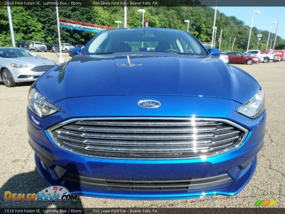 2018 Ford Fusion SE Lightning Blue / Ebony Photo #7