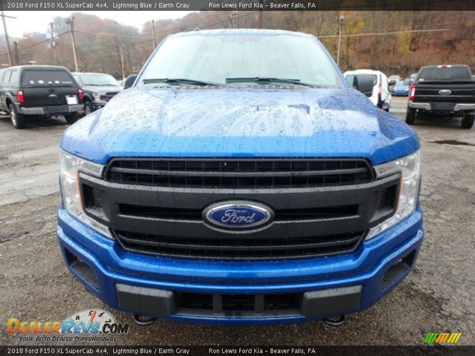 2018 Ford F150 XL SuperCab 4x4 Lightning Blue / Earth Gray Photo #7
