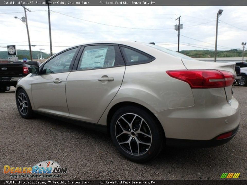 2018 Ford Focus SEL Sedan White Gold / Charcoal Black Photo #5