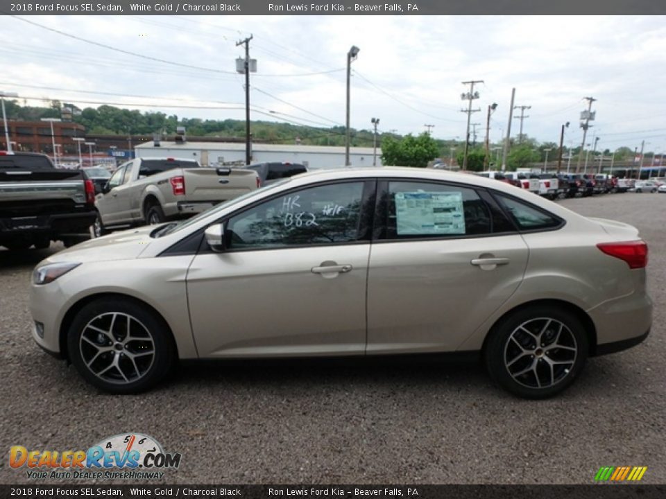 2018 Ford Focus SEL Sedan White Gold / Charcoal Black Photo #6