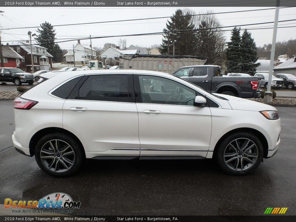 White Platinum 2019 Ford Edge Titanium AWD Photo #4