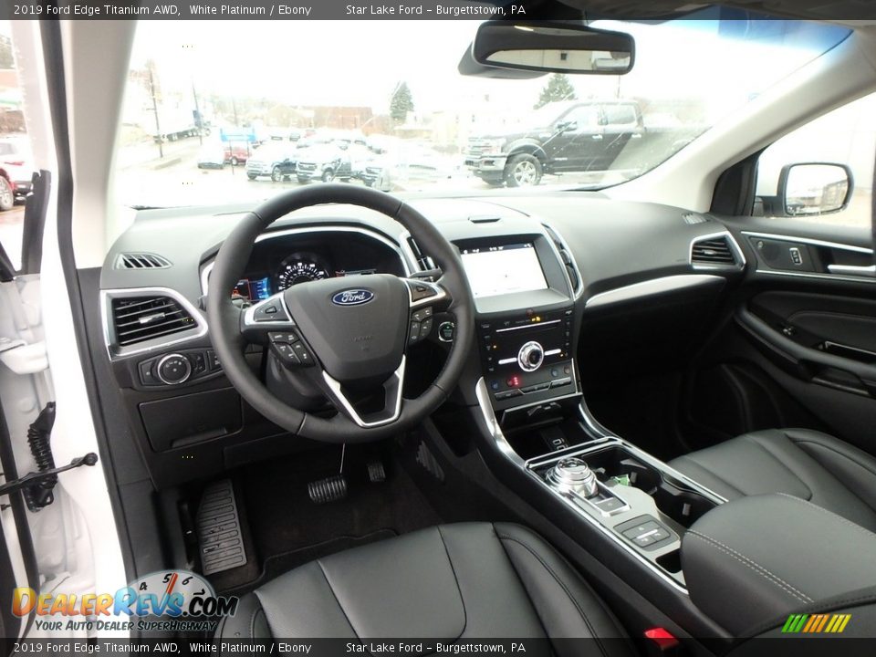 Ebony Interior - 2019 Ford Edge Titanium AWD Photo #12