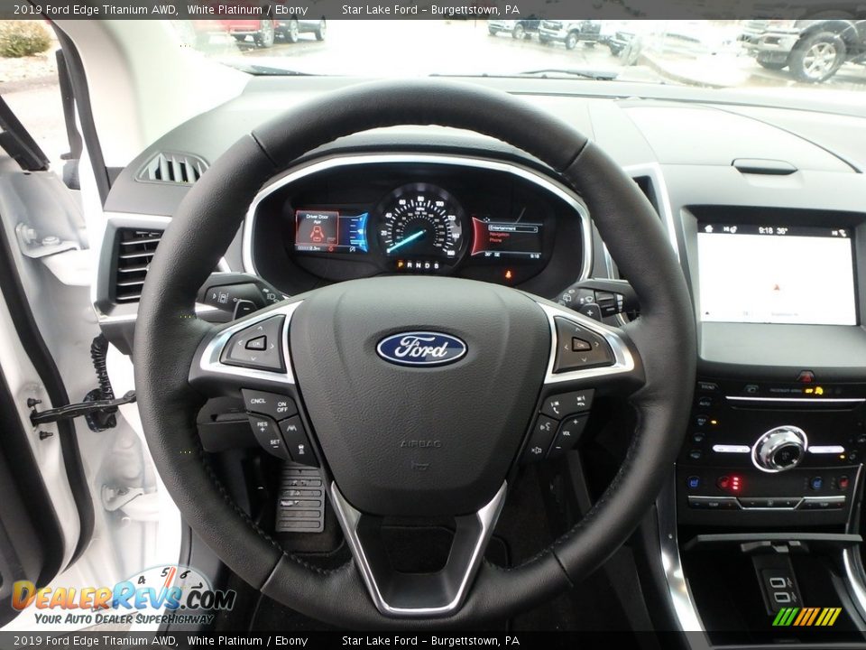 2019 Ford Edge Titanium AWD Steering Wheel Photo #17