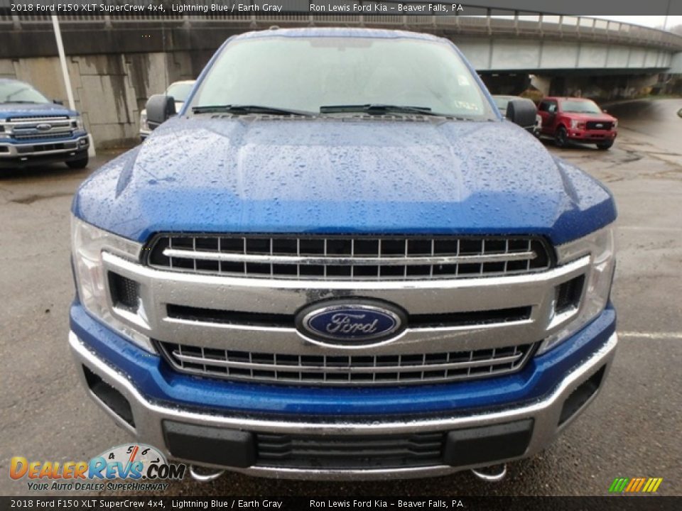 2018 Ford F150 XLT SuperCrew 4x4 Lightning Blue / Earth Gray Photo #7