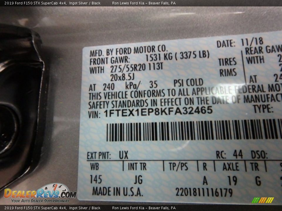 2019 Ford F150 STX SuperCab 4x4 Ingot Silver / Black Photo #12