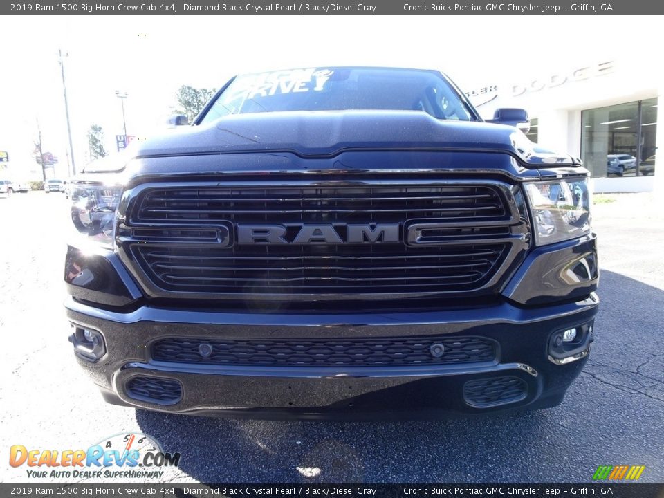 2019 Ram 1500 Big Horn Crew Cab 4x4 Diamond Black Crystal Pearl / Black/Diesel Gray Photo #2