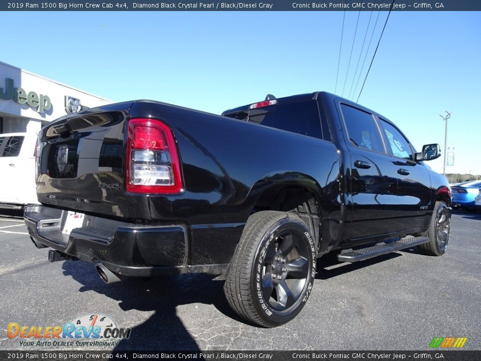 2019 Ram 1500 Big Horn Crew Cab 4x4 Diamond Black Crystal Pearl / Black/Diesel Gray Photo #11