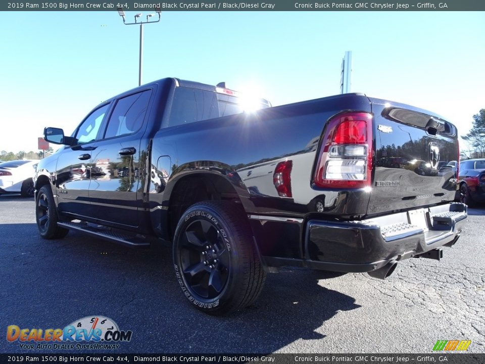 2019 Ram 1500 Big Horn Crew Cab 4x4 Diamond Black Crystal Pearl / Black/Diesel Gray Photo #14