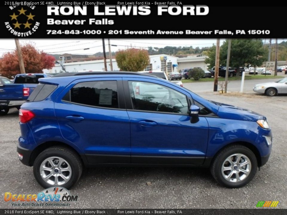 2018 Ford EcoSport SE 4WD Lightning Blue / Ebony Black Photo #1