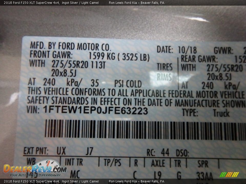 2018 Ford F150 XLT SuperCrew 4x4 Ingot Silver / Light Camel Photo #11