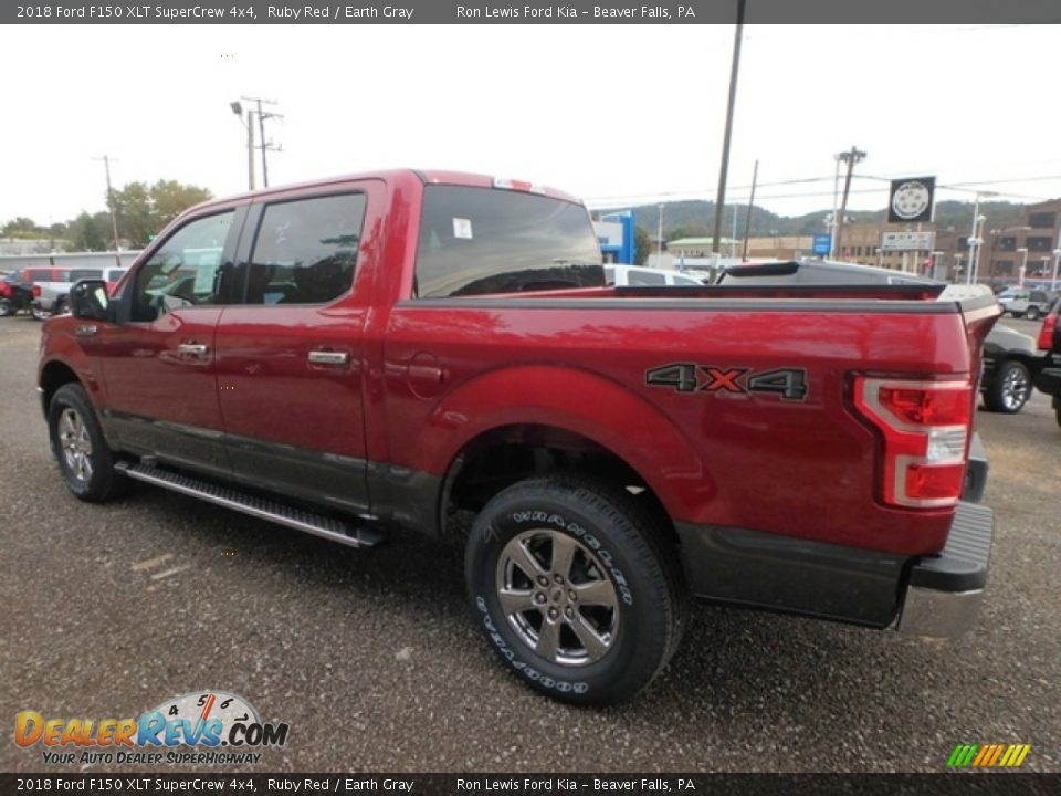 2018 Ford F150 XLT SuperCrew 4x4 Ruby Red / Earth Gray Photo #4