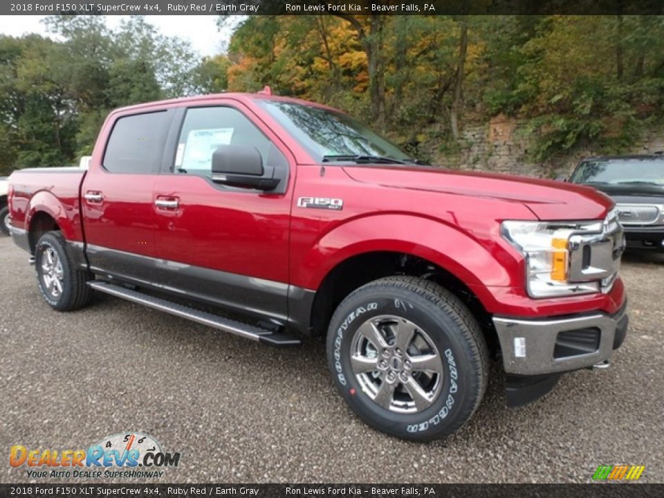 2018 Ford F150 XLT SuperCrew 4x4 Ruby Red / Earth Gray Photo #8