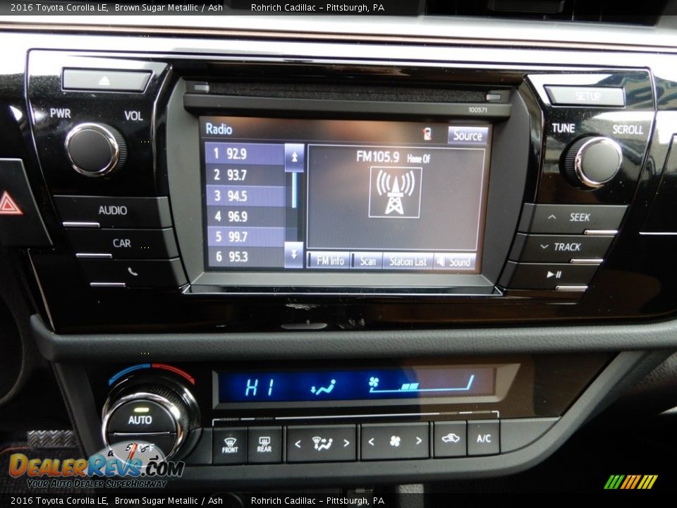 2016 Toyota Corolla LE Brown Sugar Metallic / Ash Photo #24