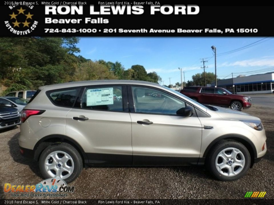 2018 Ford Escape S White Gold / Charcoal Black Photo #1