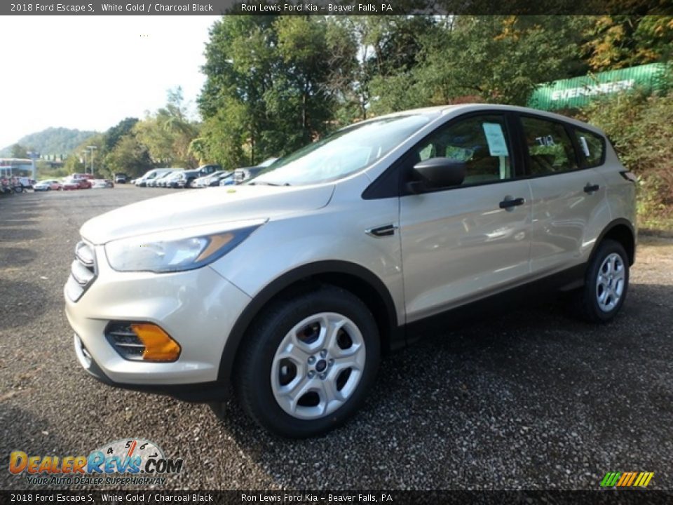 2018 Ford Escape S White Gold / Charcoal Black Photo #7