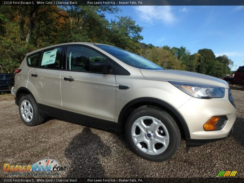 2018 Ford Escape S White Gold / Charcoal Black Photo #9