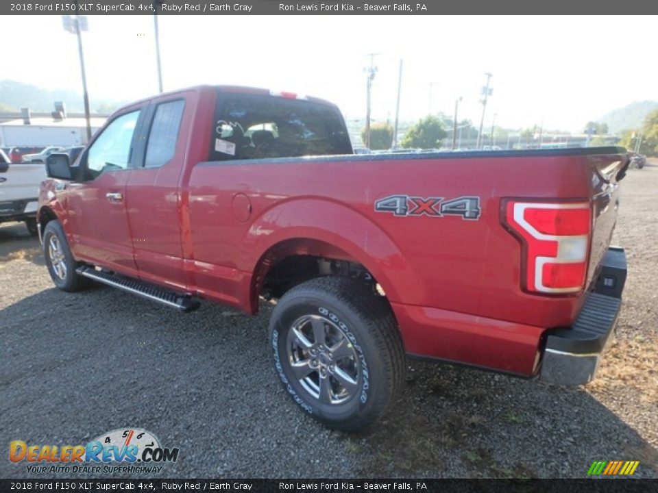 2018 Ford F150 XLT SuperCab 4x4 Ruby Red / Earth Gray Photo #4