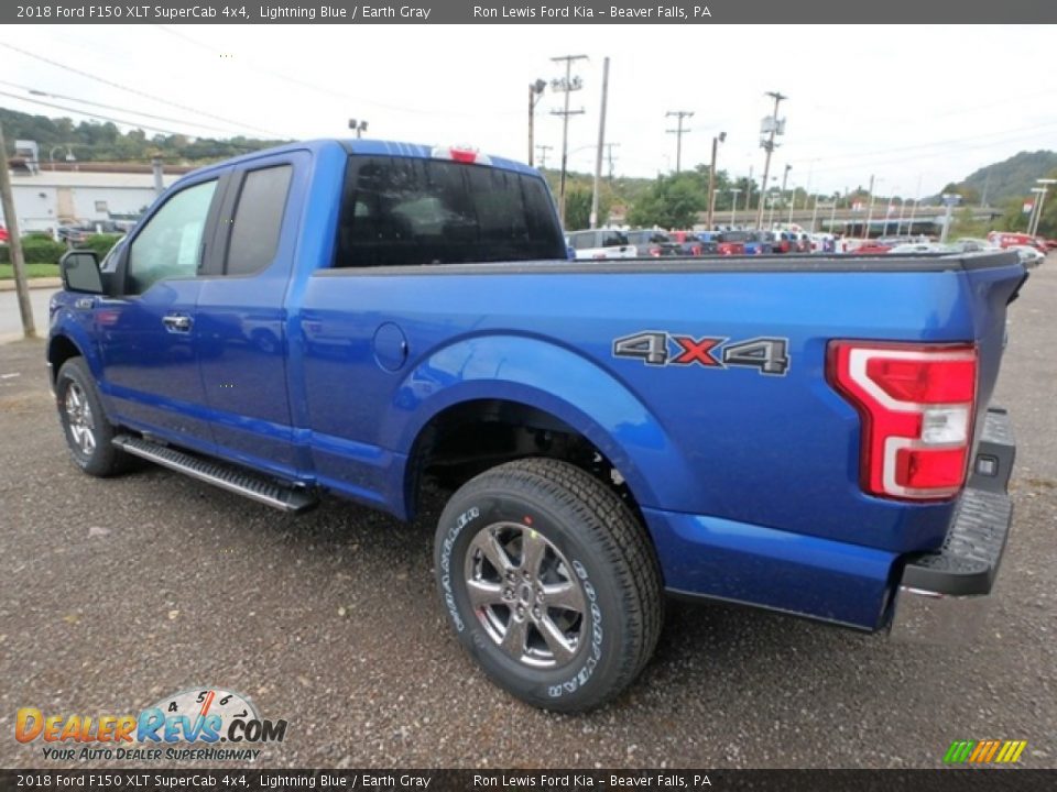 2018 Ford F150 XLT SuperCab 4x4 Lightning Blue / Earth Gray Photo #4