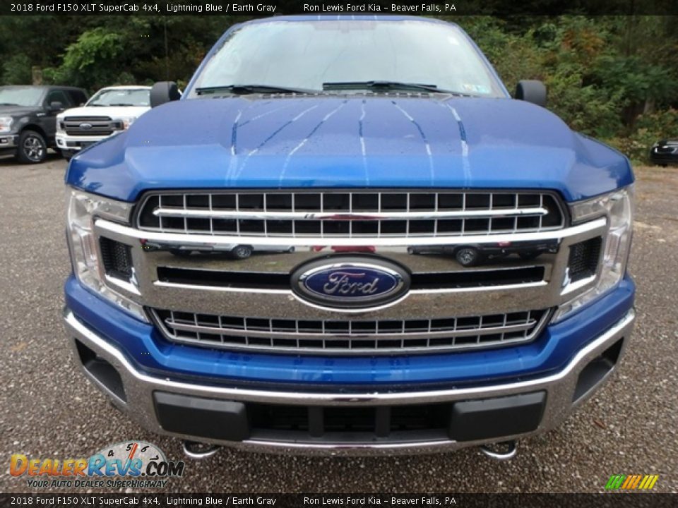 2018 Ford F150 XLT SuperCab 4x4 Lightning Blue / Earth Gray Photo #7