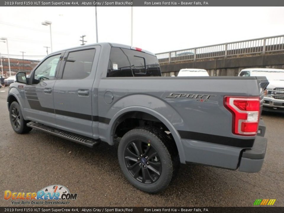 2019 Ford F150 XLT Sport SuperCrew 4x4 Abyss Gray / Sport Black/Red Photo #4