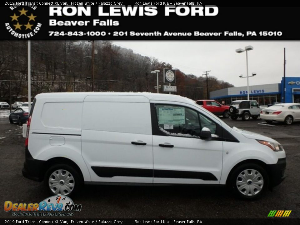 2019 Ford Transit Connect XL Van Frozen White / Palazzo Grey Photo #1