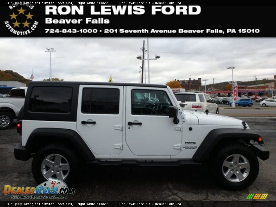 2015 Jeep Wrangler Unlimited Sport 4x4 Bright White / Black Photo #1
