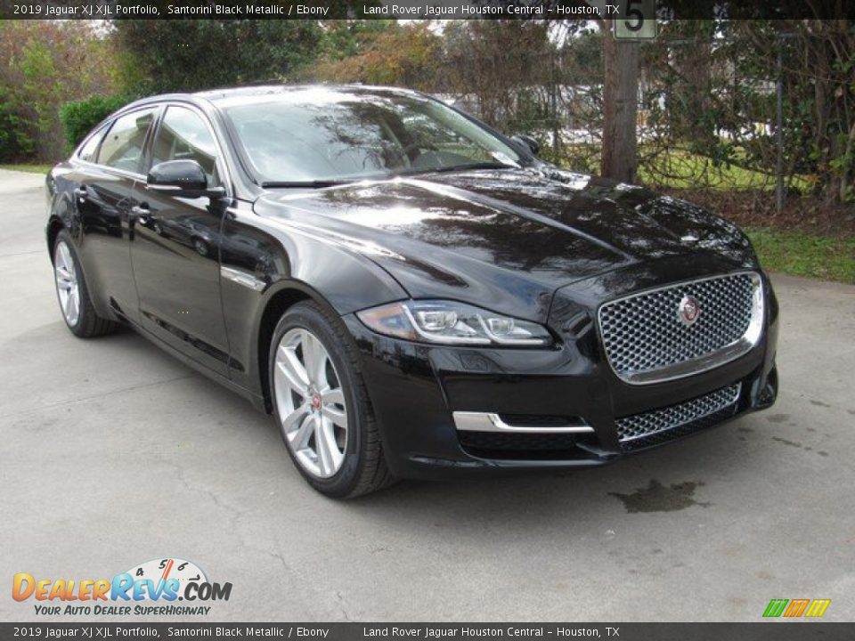 2019 Jaguar XJ XJL Portfolio Santorini Black Metallic / Ebony Photo #2