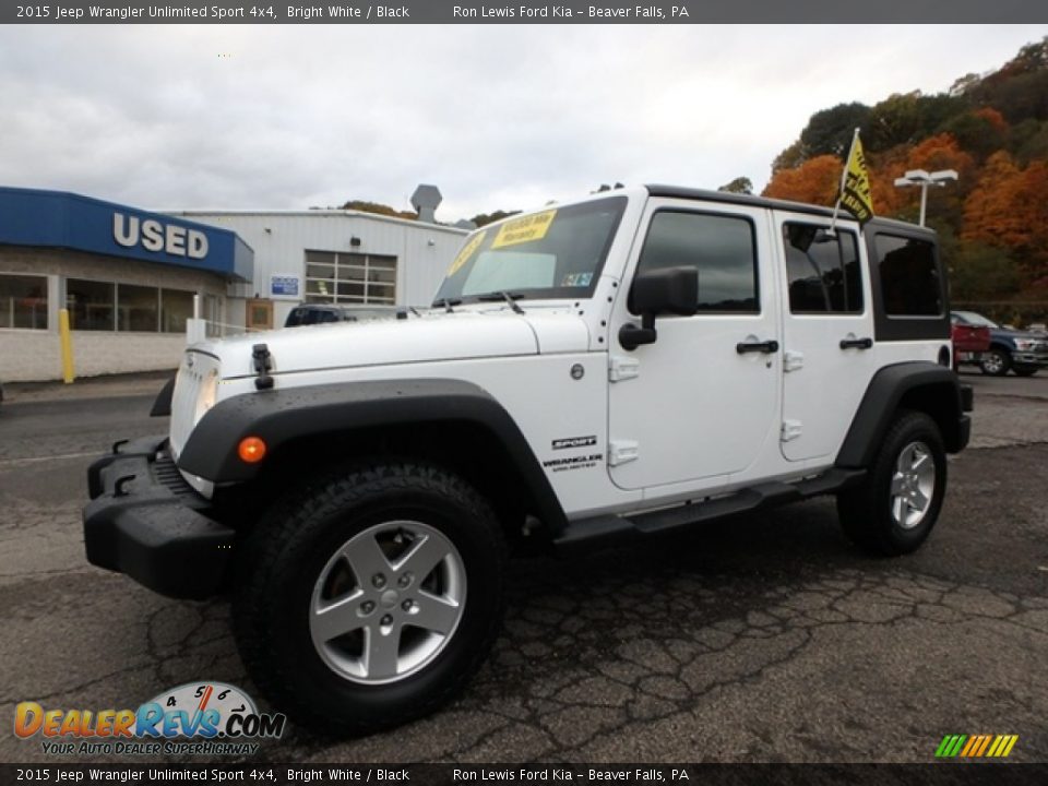 2015 Jeep Wrangler Unlimited Sport 4x4 Bright White / Black Photo #7