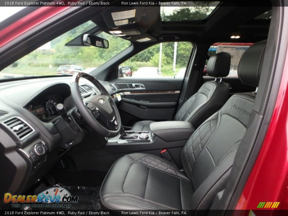 Ebony Black Interior - 2018 Ford Explorer Platinum 4WD Photo #10