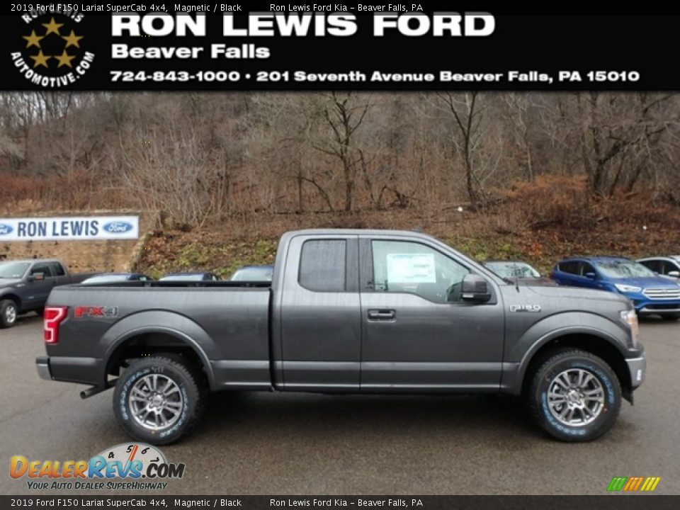 2019 Ford F150 Lariat SuperCab 4x4 Magnetic / Black Photo #1