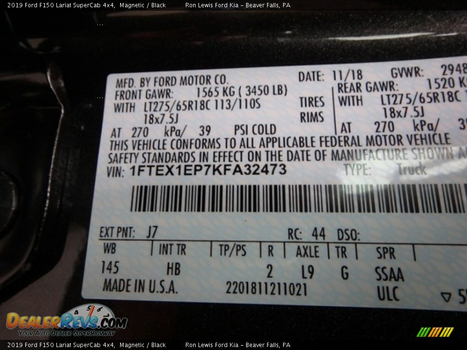 2019 Ford F150 Lariat SuperCab 4x4 Magnetic / Black Photo #11