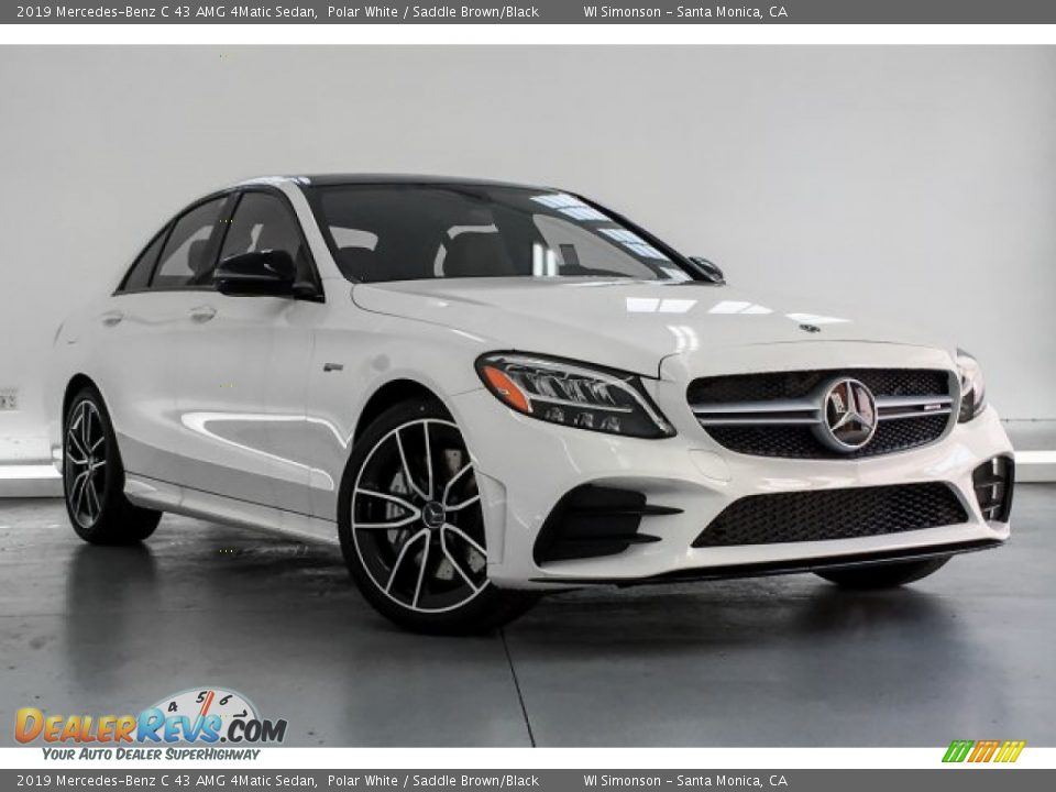 2019 Mercedes-Benz C 43 AMG 4Matic Sedan Polar White / Saddle Brown/Black Photo #12