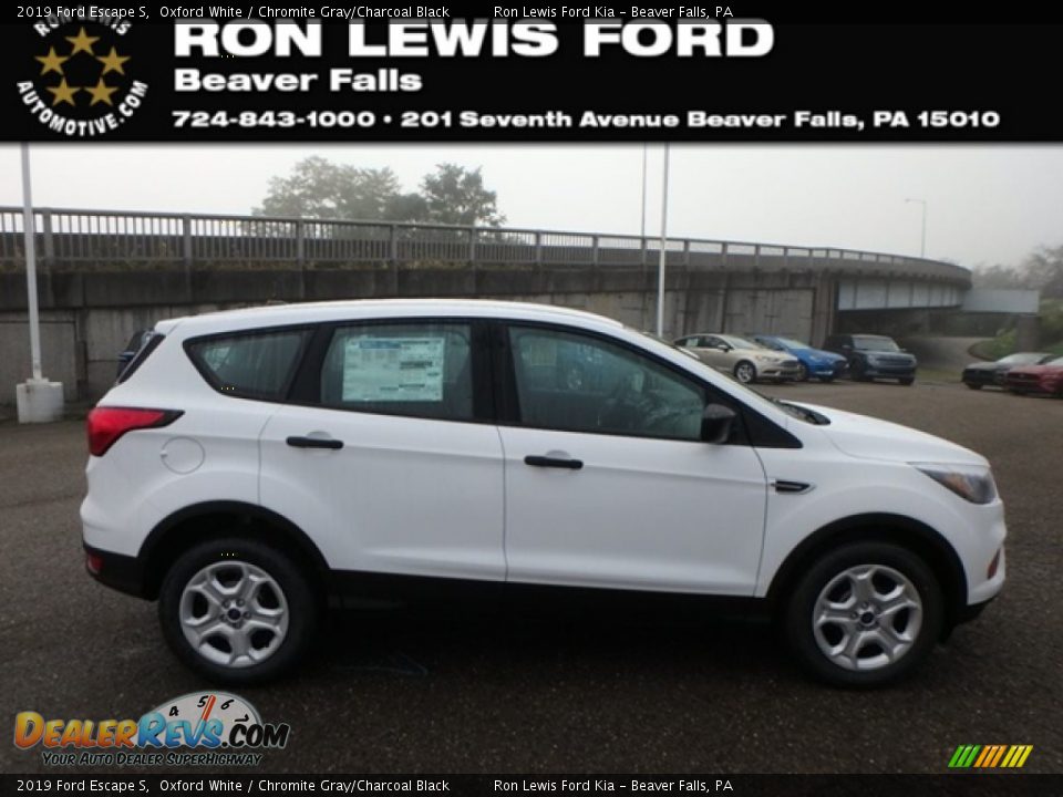 2019 Ford Escape S Oxford White / Chromite Gray/Charcoal Black Photo #1