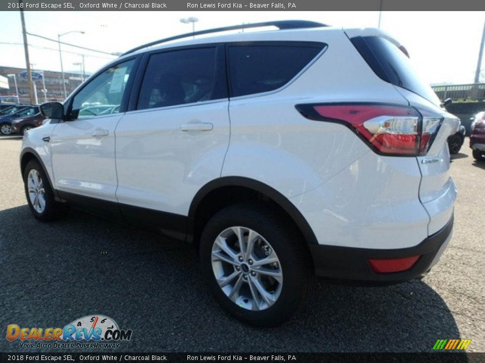 2018 Ford Escape SEL Oxford White / Charcoal Black Photo #6