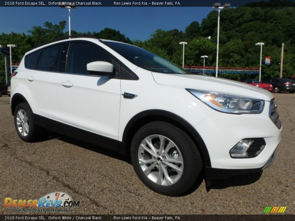 2018 Ford Escape SEL Oxford White / Charcoal Black Photo #10