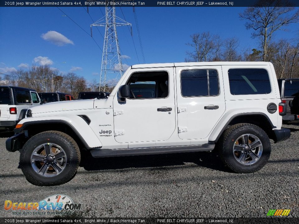 2018 Jeep Wrangler Unlimited Sahara 4x4 Bright White / Black/Heritage Tan Photo #3