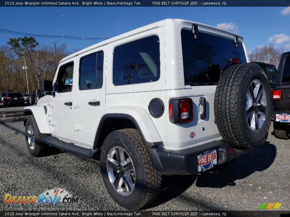 2018 Jeep Wrangler Unlimited Sahara 4x4 Bright White / Black/Heritage Tan Photo #4