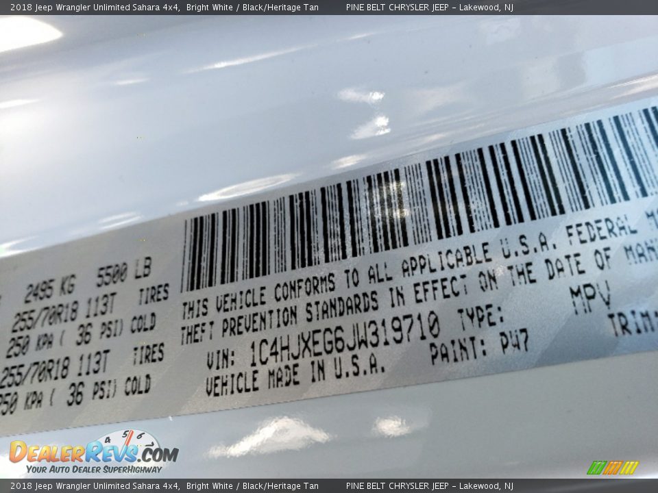 2018 Jeep Wrangler Unlimited Sahara 4x4 Bright White / Black/Heritage Tan Photo #9