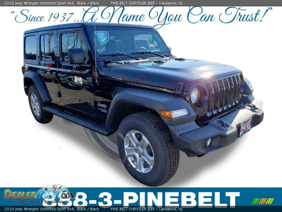 2019 Jeep Wrangler Unlimited Sport 4x4 Black / Black Photo #1
